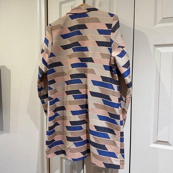 C. Wonder Christian Siriano Geometric Embroidered Knee Length Blazer Coat Jacket - Picture 9 of 12